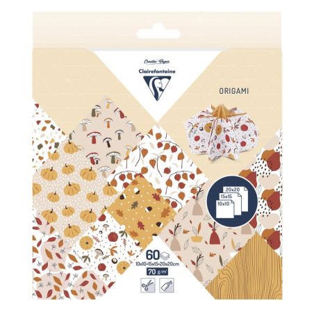 ORIGAMI - POCHETTE 60 FEUILLES - THEME AUTOMNE