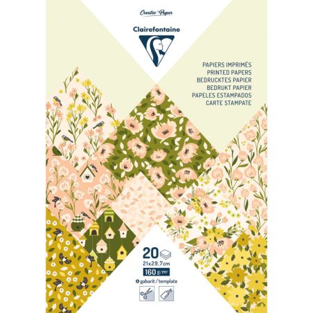 BLOC A4 DE 20 FEUILLES DECORES CLAIREFONTAINE PRINTEMPS