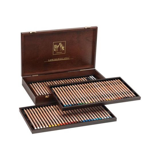 COFFRET BOIS 76 CRAYONS DE COULEURS LUMINANCE 6901 IM#10244