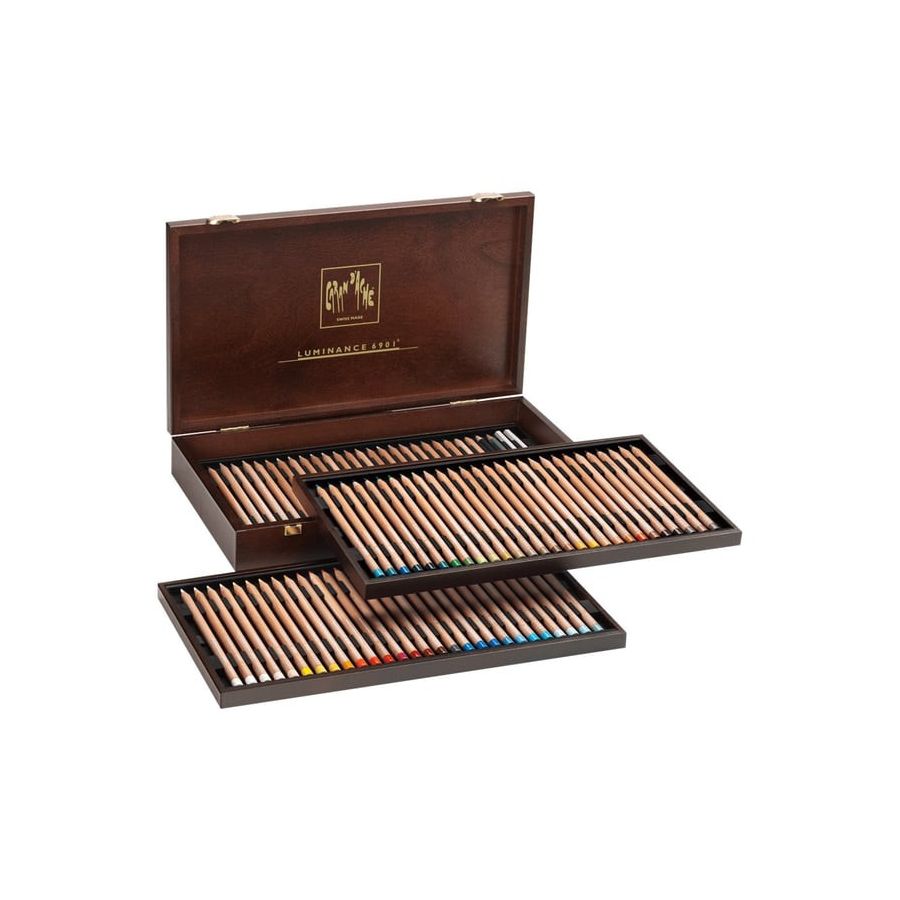 COFFRET BOIS 76 CRAYONS DE COULEURS LUMINANCE 6901 IM#10244