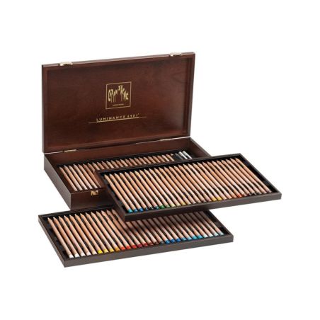 COFFRET BOIS 76 CRAYONS DE COULEURS LUMINANCE 6901