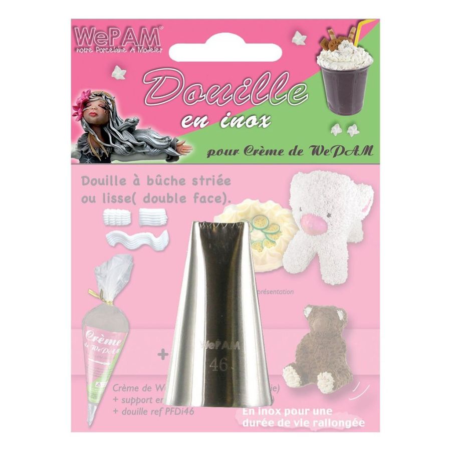 DOUILLE EN INOX LARGE ET STRIEE IM#10266