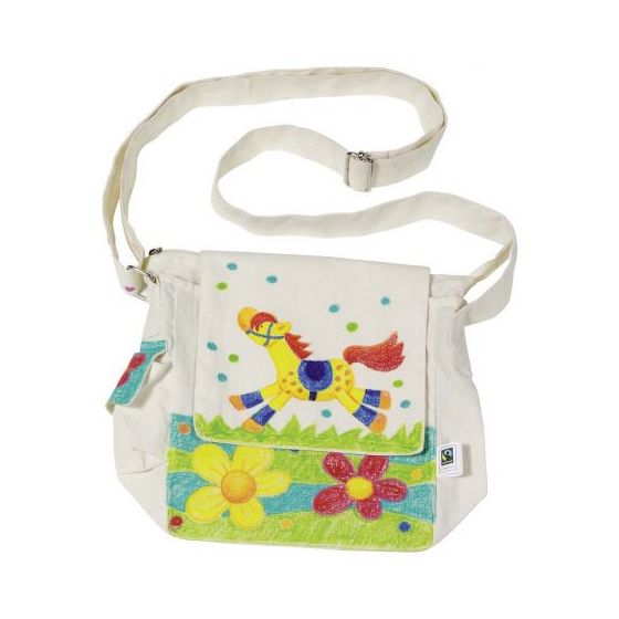 SAC EN TISSU A BANDOULIERE 27 X 19 X 10 A COLORIER IM#10520