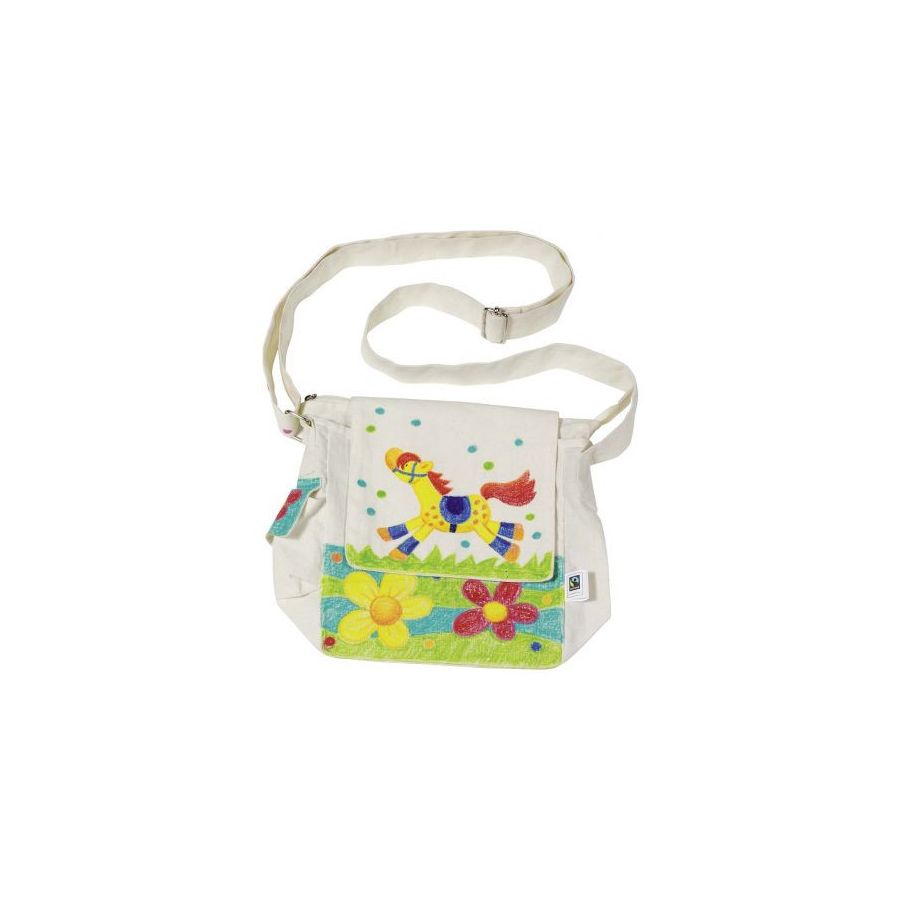 SAC EN TISSU A BANDOULIERE 27 X 19 X 10 A COLORIER IM#10520