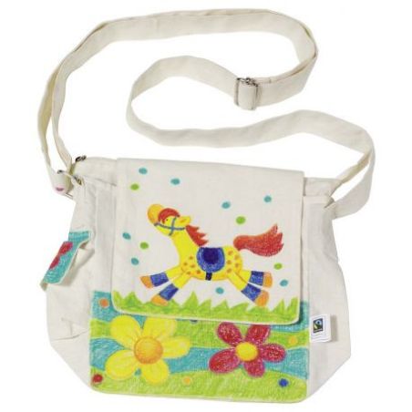 SAC EN TISSU A BANDOULIERE 27 X 19 X 10 A COLORIER