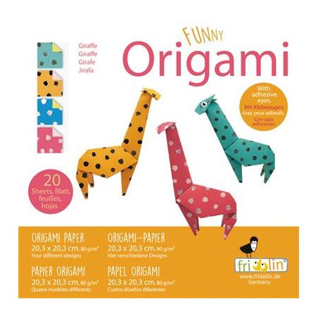 FUNNY ORIGAMI GIRAFFE 20 X 20 CM