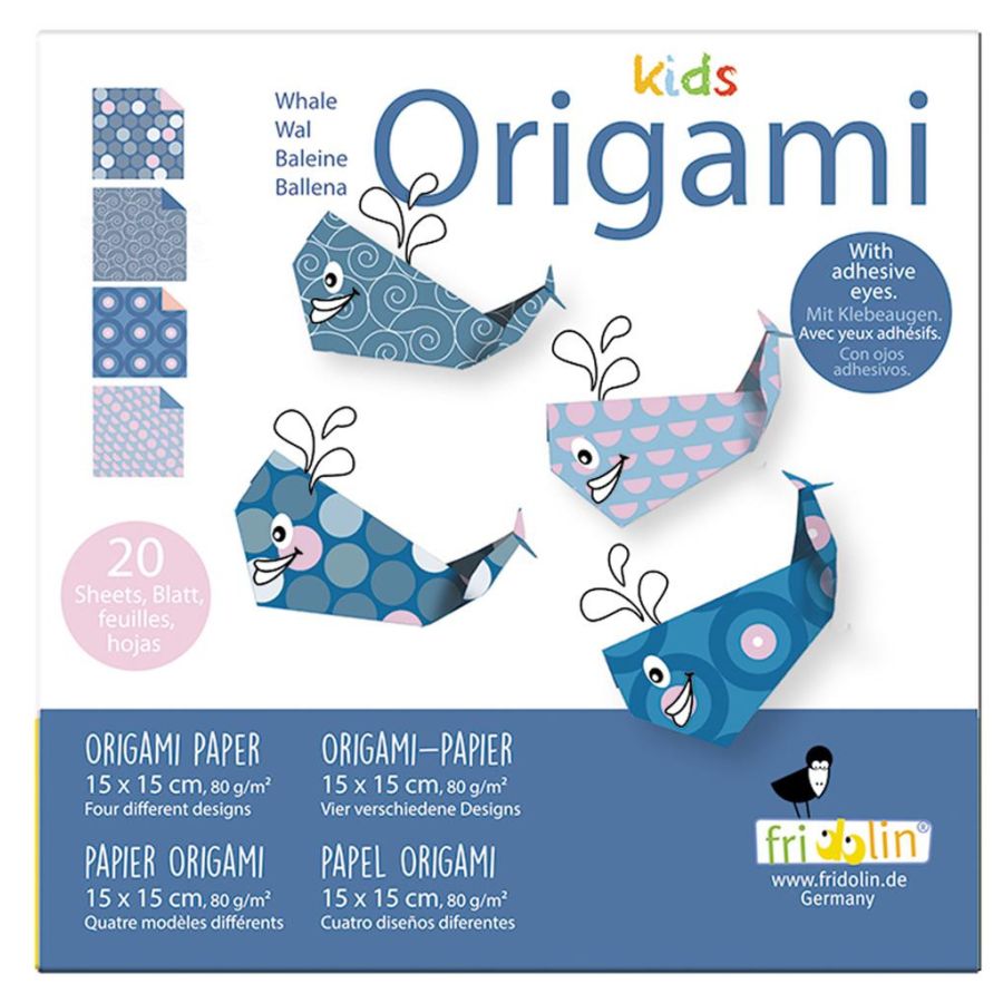 KIDS ORIGAMI  BALEINE 15 X 15 CM IM#10537