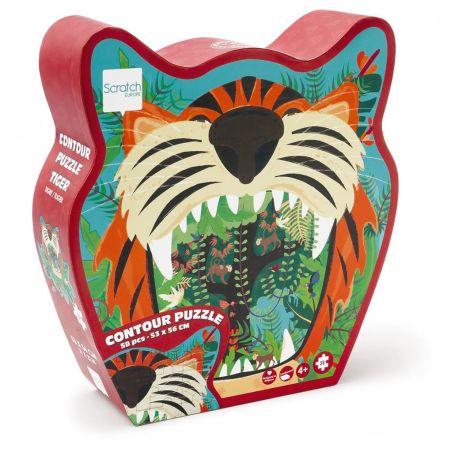 SCRATCH PUZZLE 59 PIECES CONTOUR PUZZLE TIGRE