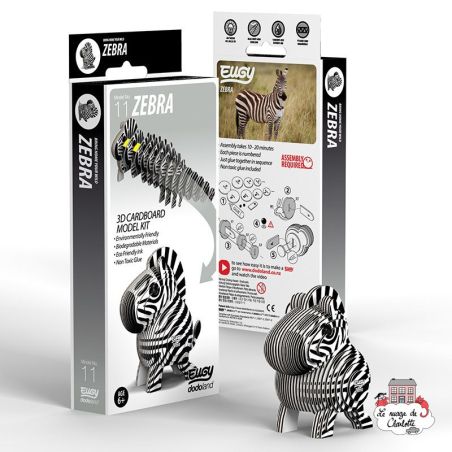 EUGY 3D ANIMAL SAUVAGE ZEBRE