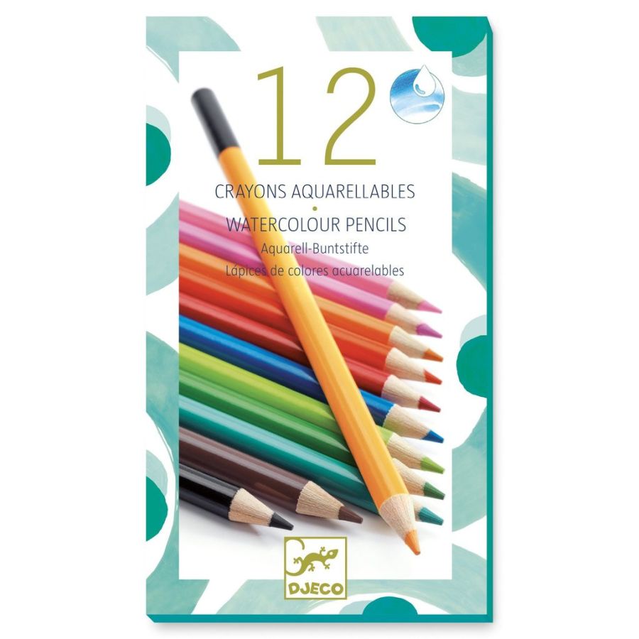 12 CRAYONS DE COULEURS AQUARELLABLES IM#10721