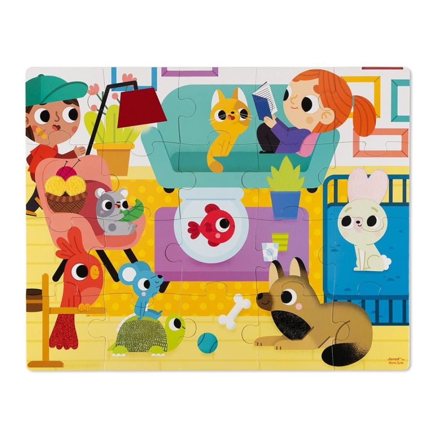 PUZZLE TACTILE 'LES ANIMAUX DOMESTIQUES' - 20 PIECES IM#10793