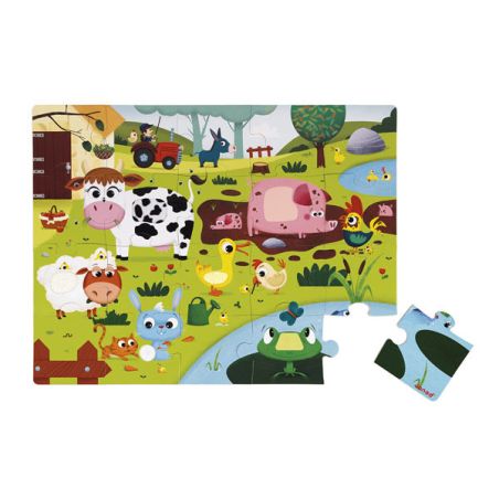 PUZZLE TACTILE 'LES ANIMAUX DE LA FERME' - 20 PIECES