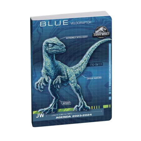 EXACOMPTA CAHIER DE TEXTES BLUE VELOCIRAPTOR JURASSIC WORLD