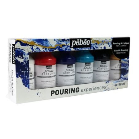 SET PEINTURES POURING 6X118ML PEBEO