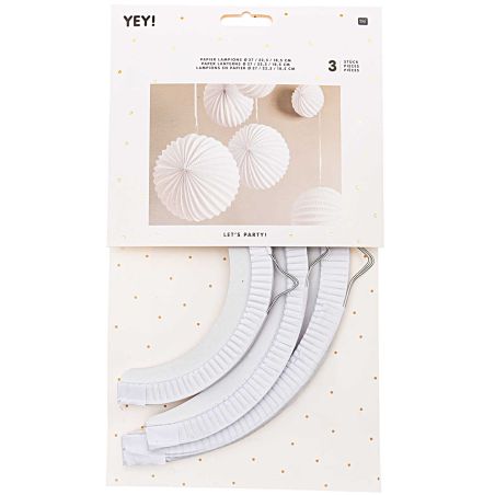 RICO DESIGN - LAMPION EN PAPIER BLANC 3 PCS