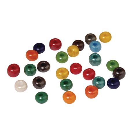 PERLES EN VERRE OPAQUE A GRAND TROU MULTICOLORE 8.7MMX55G RAYHER