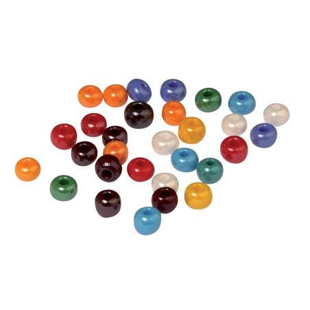 PERLES EN VERRE OPAQUES 5.4MM COULEURS ASSORTIES