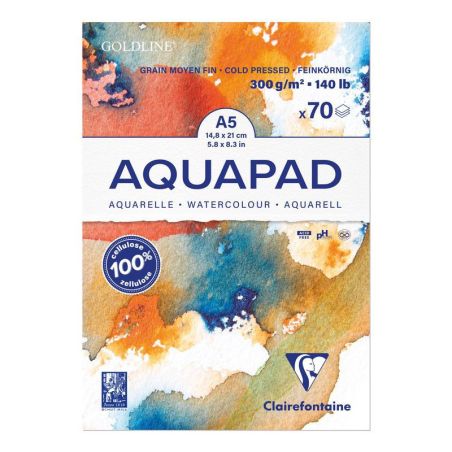 BLOC GOLDLINE AQUAPAD GRAIN MOYEN FIN 70 FEUILLES 300G