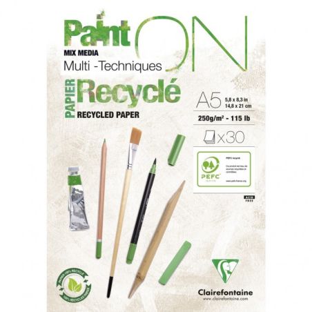 BLOC PAINT' ON RECYCLE 30 FEUILLES 250G