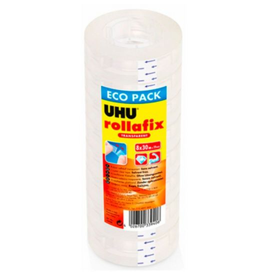 RUBAN ADHESIF UHU ROLLAFIX TRANSPARENT PACK DE 8 IM#11628