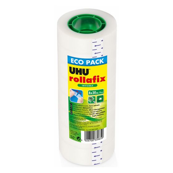 RUBAN ADHESIF UHU ROLLAFIX INVISIBLE PACK DE 8 IM#11629