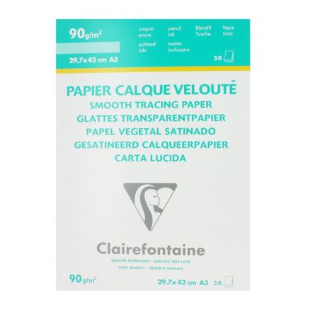 BLOC CALQUE VELOUTE A3 50 FEUILLES 90/95G