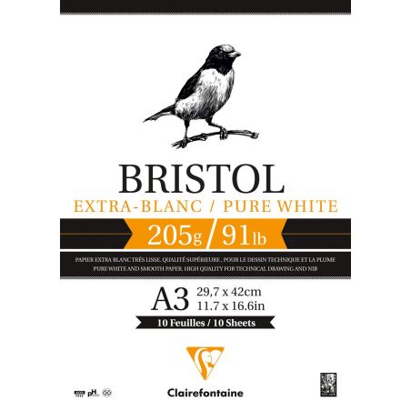 BLOC BRISTOL A3 20 FEUILLES 205G