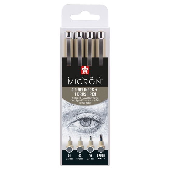 SAKURA SET DE 4 PIGMA MICRON Couleur:GRIS FONCE