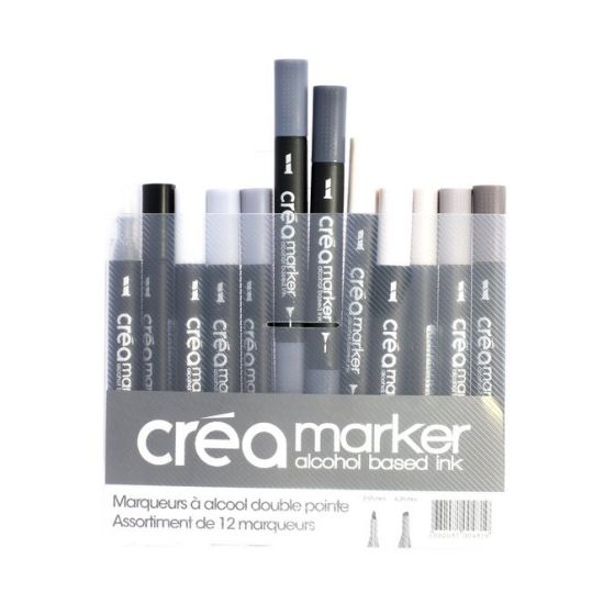 SET 12 CREA MARKER GRIS 