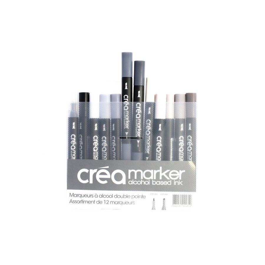 SET 12 CREA MARKER GRIS 