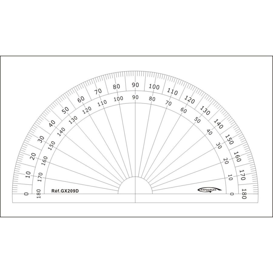 RAPPORTEUR 1/2 CERCLE DIAMETRE 10 CM - GRADES 