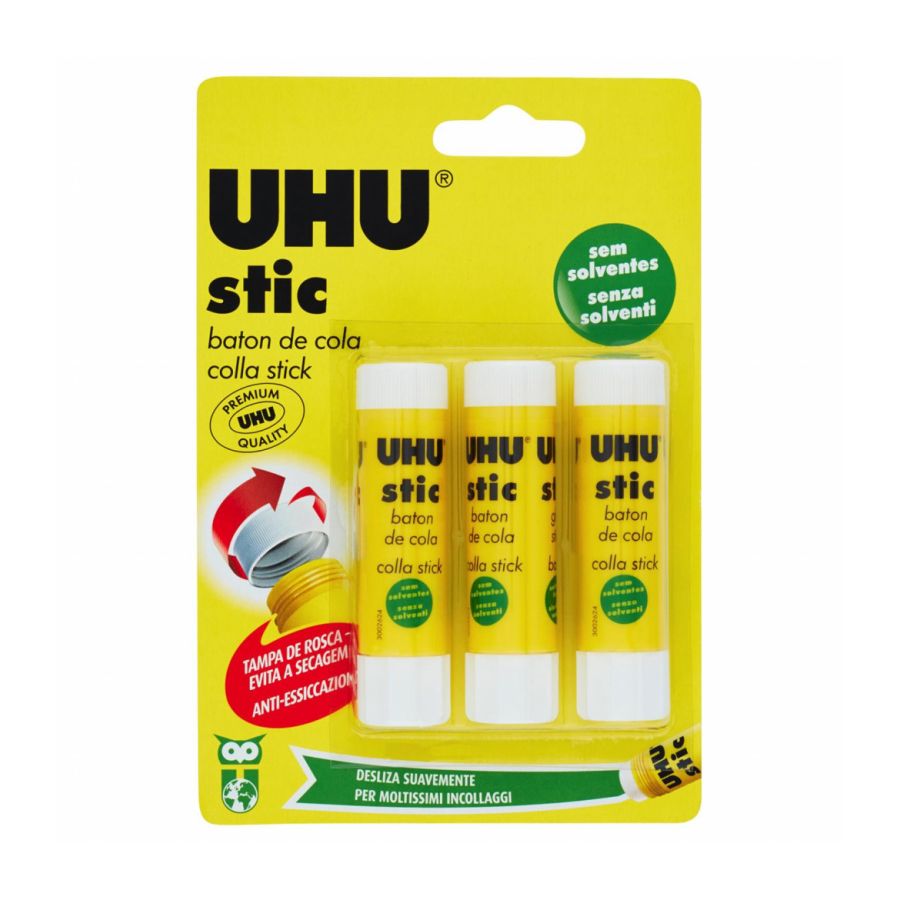 UHU 3 STICS BLANC 8.2 G 