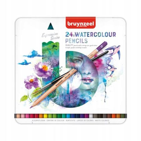 24 CRAYONS DE COULEURS AQUARELLABLES EXPRESSION BRUYNZEEL