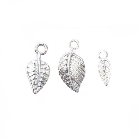 FEUILLES, ARGENT 11X4 MM, 15X8 MM, 16X8 MM 6 PIECES