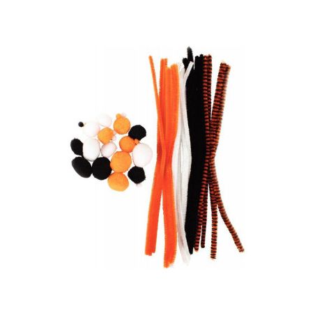 POMPONS 0,5 À 3 CM X 27 PCS ET CHENILLES 30 X 0,5CM X 20 PCS