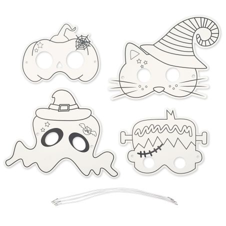 MASQUES À COLORIER HALLOWEEN X 4 PCS