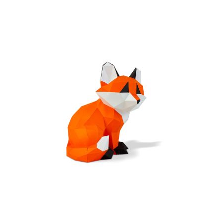 PETIT RENARD ASSIS EN PAPIER 3D ORANGE