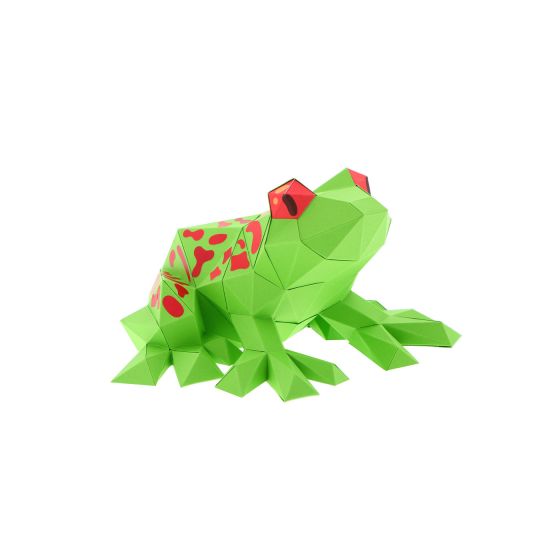 GRENOUILLE EN PAPIER 3D VERTE