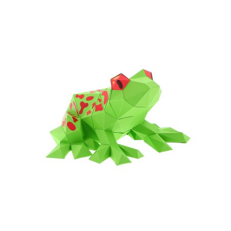 GRENOUILLE EN PAPIER 3D VERTE