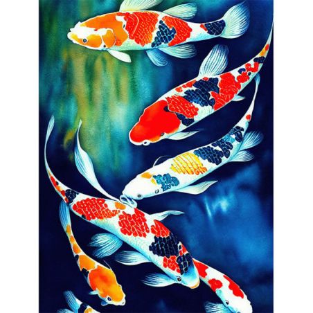 KIT DIAMOND PAINTING - CARPES - 30X40 CM