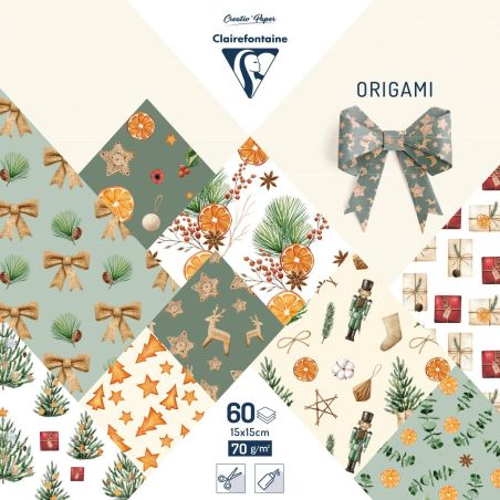 ASSORTIMENT FEUILLES ORIGAMI - NOEL VITAMINE 60F 15X15 70G