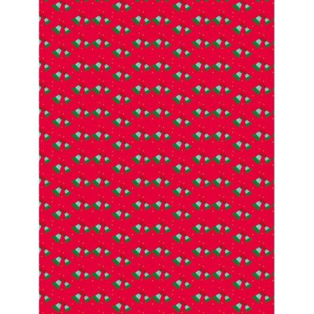 DECOPATCH - POCHETTE DE 20 FEUILLES 30X40 ROUGE AVEC CLOCHES DE NOEL