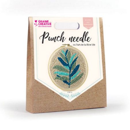 KIT PUNCH NEEDLE FEUILLAGE GRAINE CREATIVE