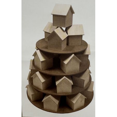 CALENDRIER DE L'AVENT PYRAMIDE DE PETITES MAISONS