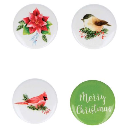 AUTOCOLLANTS EN METAL 4 PCS - CHRISTMAS BERRIES