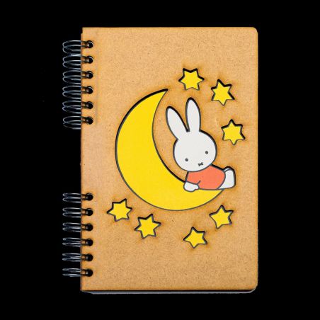 KOMONI CARNET LIGNE EN BOIS A6 - MIFFY SUR LA LUNE