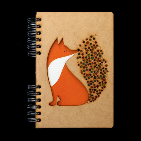 KOMONI CARNET NON LIGNE EN BOIS A4 - RENARD LITTLE FIRE