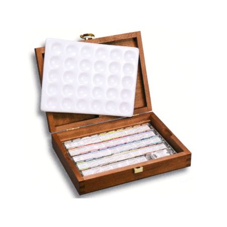 COFFRET EN BOIS SCHMINCKE HORADAM AQUARELL 48 1/2 GODETS