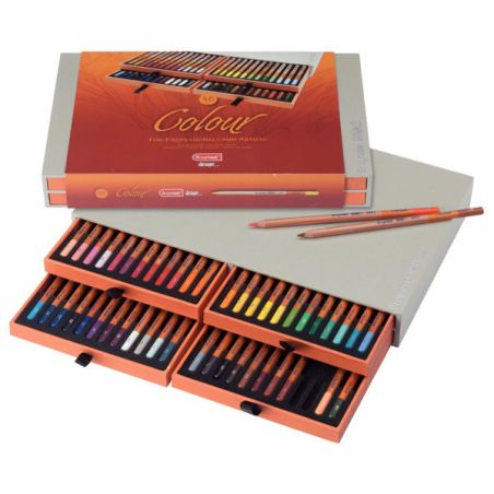 DESIGN COFFRET BOIS 48 CRAYONS DE COULEUR BRUYNZEEL