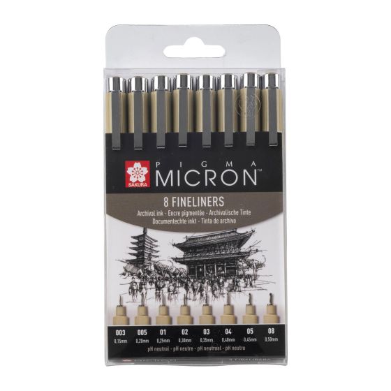 PIGMA MICRON SET 8 NOIR...